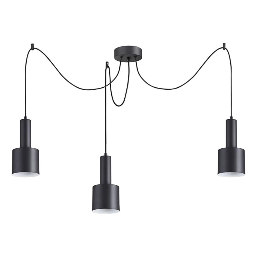 Ideal Lux - Pendel HOLLY 3xE27/60W/230V edderkop sort
