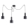 Ideal Lux - Pendel HOLLY 3xE27/60W/230V edderkop sort