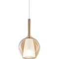 Ideal Lux - Pendel KALIQUE på kabel 1xE27/42W/230V Ø 18 cm, røget beige