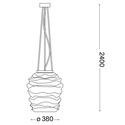 Ideal Lux - Pendel KARMA 1xE27/60W/230V diameter 38 cm hvid