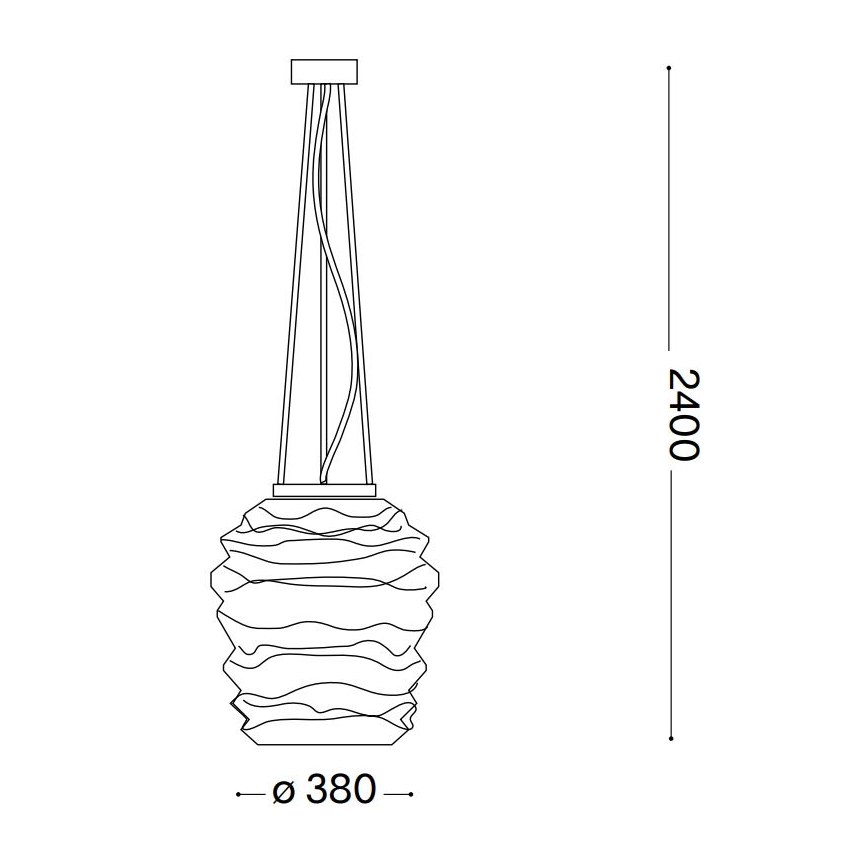 Ideal Lux - Pendel KARMA 1xE27/60W/230V diameter 38 cm hvid