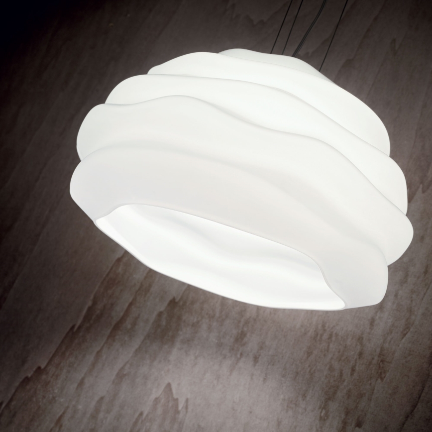 Ideal Lux - Pendel KARMA 1xE27/60W/230V diameter 39 cm hvid