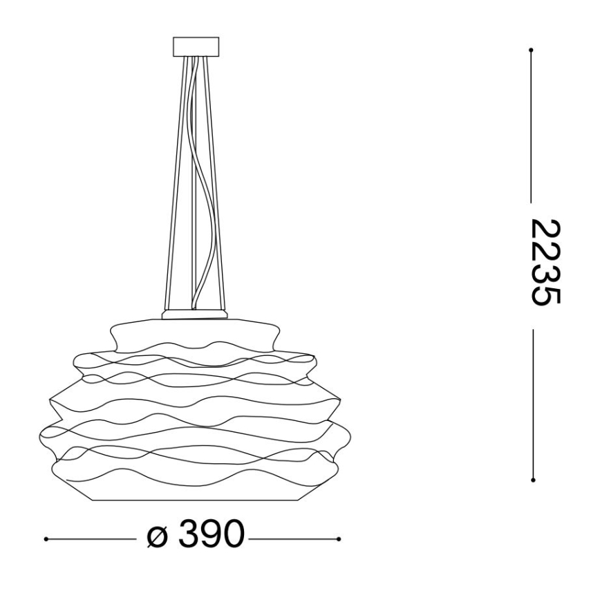 Ideal Lux - Pendel KARMA 1xE27/60W/230V diameter 39 cm hvid
