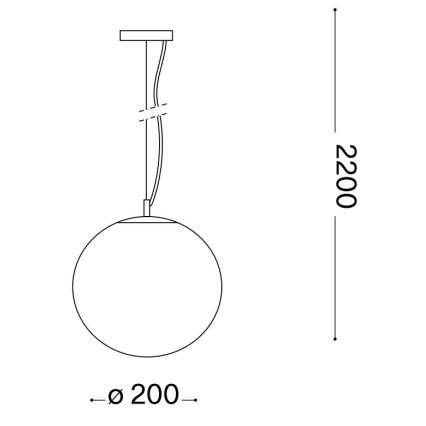Ideal Lux - Pendel MAPA 1xE27/42W/230V diameter 20 cm guldfarvet/røget