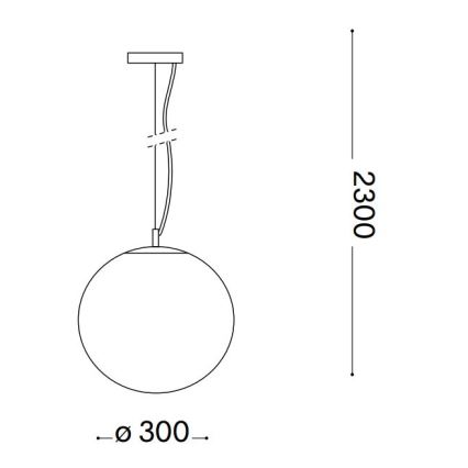 Ideal Lux - Pendel MAPA 1xE27/42W/230V diameter 30 cm transparent