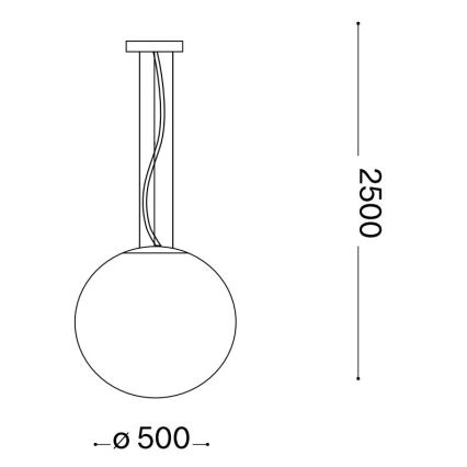 Ideal Lux - Pendel MAPA 1xE27/42W/230V diameter 50 cm grå/røget