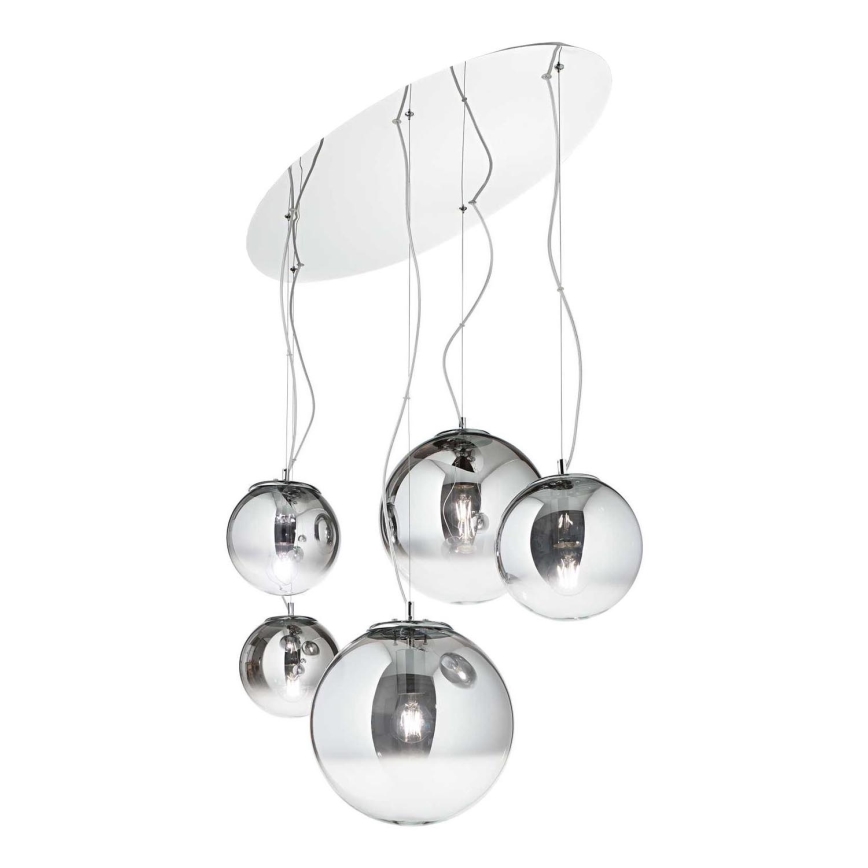 Ideal Lux - Pendel MAPA FADE 5xE27/60W/230V skinnende krom