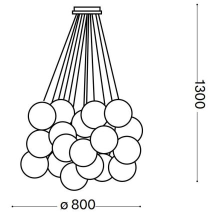 Ideal Lux - Pendel MAPA PLUS 22xE14/40W/230V