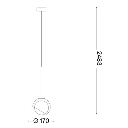 Ideal Lux - Pendel med kabel BLOOM 1xE27/42W/230V Ø 17 cm sort