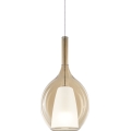 Ideal Lux - Pendel med kabel KALIQUE 1xE27/42W/230V Ø 18 cm røget beige