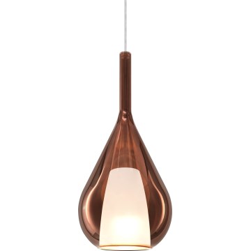 Ideal Lux - Pendel med kabel KALIQUE 1xE27/42W/230V Ø 18 cm røgfarvet kobber