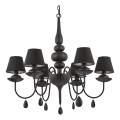 Ideal Lux - Pendel med kædeophæng BLANCHE 6xE14/4W/230V diameter 75 cm sort