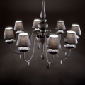 Ideal Lux - Pendel med kædeophæng BLANCHE 8xE14/40W/230V diameter 92 cm sort