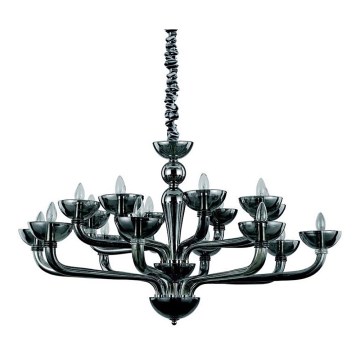 Ideal Lux - Pendel med kædeophæng CASANOVA 16xE14/40W/230V diameter 120 cm grå