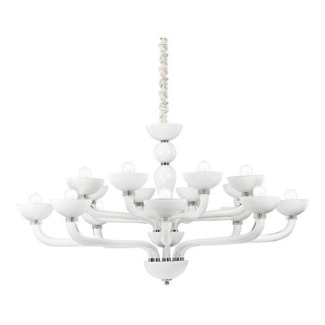 Ideal Lux - Pendel med kædeophæng CASANOVA 16xE14/40W/230V diameter 120 cm hvid