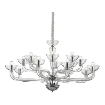 Ideal Lux - Pendel med kædeophæng CASANOVA 16xE14/40W/230V diameter 120 cm transparent