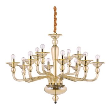 Ideal Lux - Pendel med kædeophæng DANIELI 12xE14/40W/230V diameter 94 cm messing
