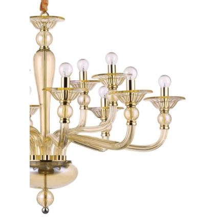 Ideal Lux - Pendel med kædeophæng DANIELI 12xE14/40W/230V diameter 94 cm messing