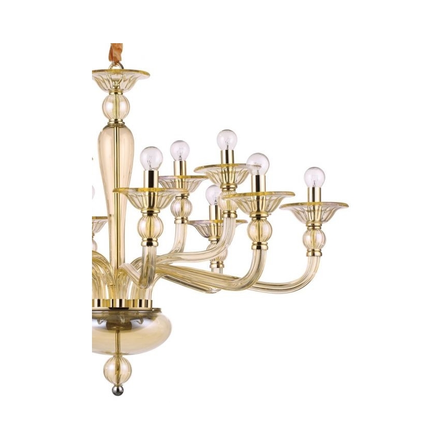 Ideal Lux - Pendel med kædeophæng DANIELI 12xE14/40W/230V diameter 94 cm messing