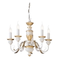 Ideal Lux - Pendel med kædeophæng FIRENZE 5xE14/40W/230V diameter 55 cm hvid/guldfarvet