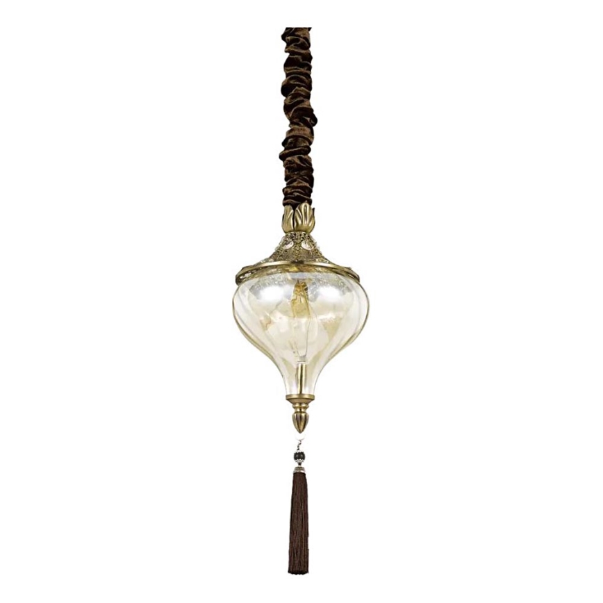 Ideal Lux - Pendel med kædeophæng HAREM 1xE27/42W/230V diameter 16,5 cm messing