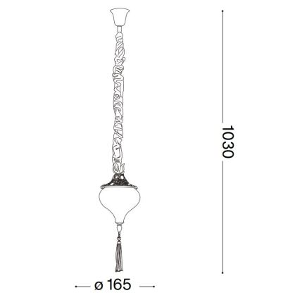 Ideal Lux - Pendel med kædeophæng HAREM 1xE27/42W/230V diameter 16,5 cm messing