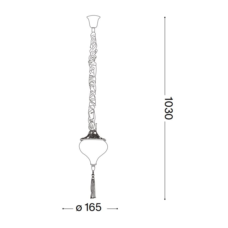 Ideal Lux - Pendel med kædeophæng HAREM 1xE27/42W/230V diameter 16,5 cm messing