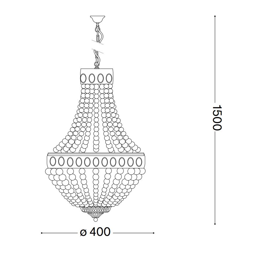 Ideal Lux - Pendel med kædeophæng MONET 5xE14/40W/230V diameter 40 cm hamp/hvid