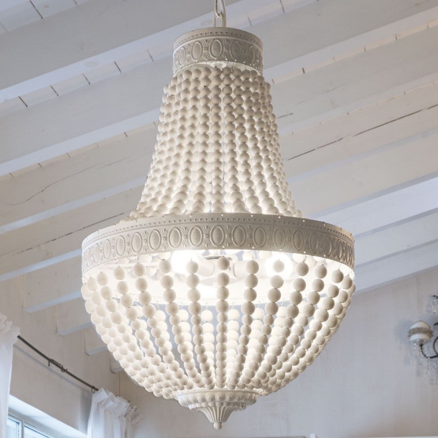 Ideal Lux - Pendel med kædeophæng MONET 6xE14/40W/230V diameter 50 cm hamp/hvid
