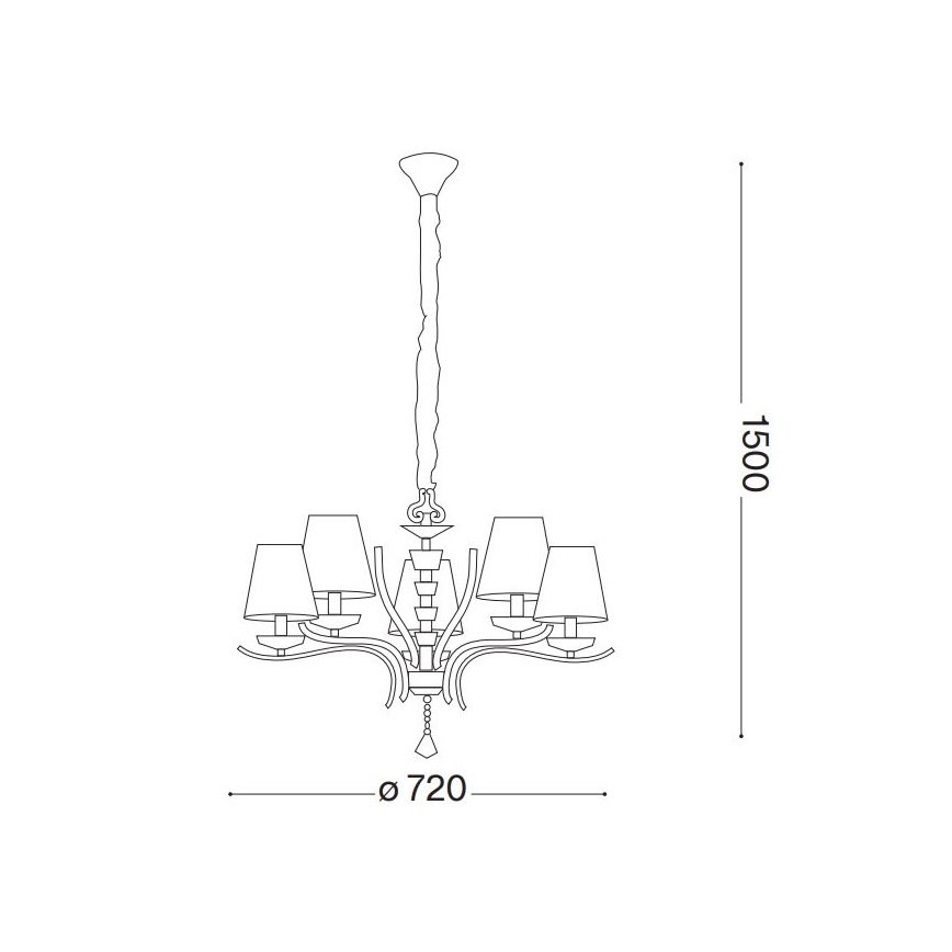 Ideal Lux - Lysekrone i krystal m. kædeophæng PEGASO 5xE14/28W/230V diameter 72 cm skinnende krom