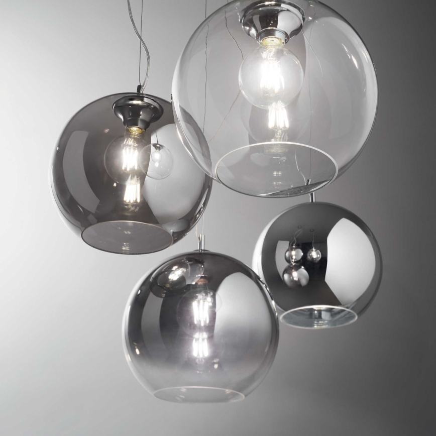 Ideal Lux - Pendel NEMO 1xE27/42W/230V diameter 30 cm røget
