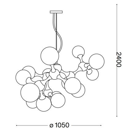 Ideal Lux - Pendel NODI 15xE14/28W/230V messing