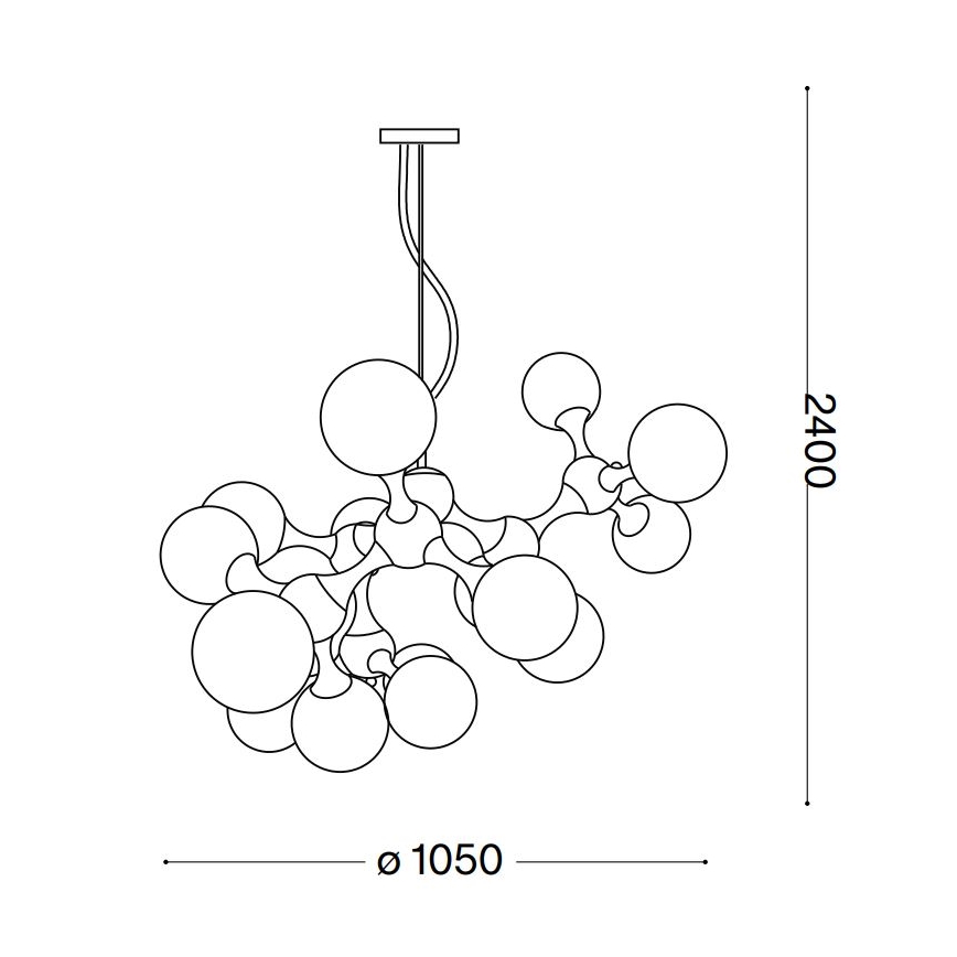 Ideal Lux - Pendel NODI 15xE14/28W/230V messing
