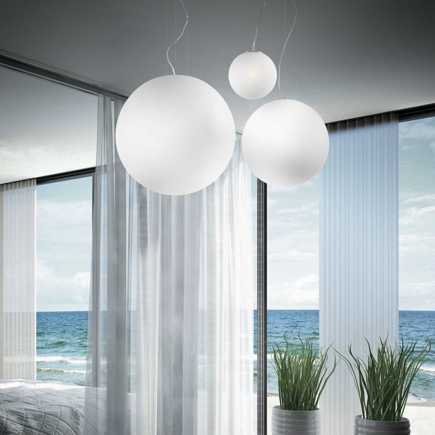Ideal Lux - Pendel på kabel MAPA 1xE27/42W/230V Ø 30 cm hvid