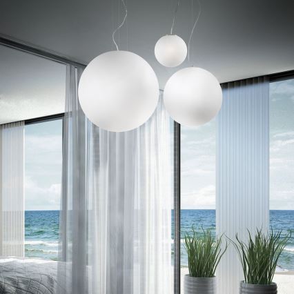 Ideal Lux - Pendel på kabel MAPA 1xE27/42W/230V Ø 40 cm hvid