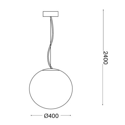 Ideal Lux - Pendel på kabel MAPA 1xE27/42W/230V Ø 40 cm hvid