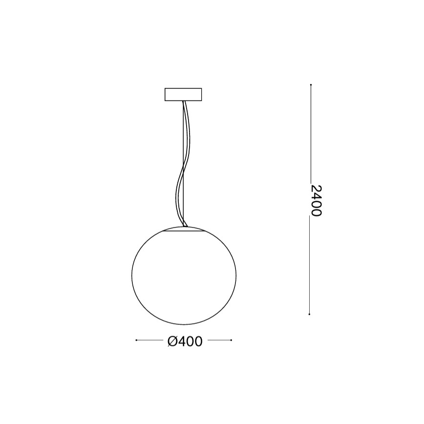Ideal Lux - Pendel på kabel MAPA 1xE27/42W/230V Ø 40 cm hvid