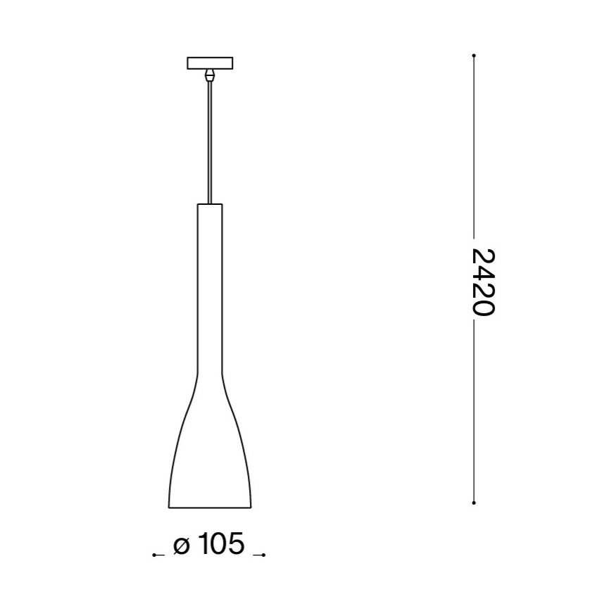 Ideal Lux - Pendel på ledning FLUT 1xE14/40W/230V Ø 10,5 cm hvid