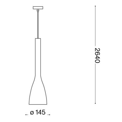 Ideal Lux - Pendel på ledning FLUT 1xE27/60W/230V Ø 14,5 cm sort