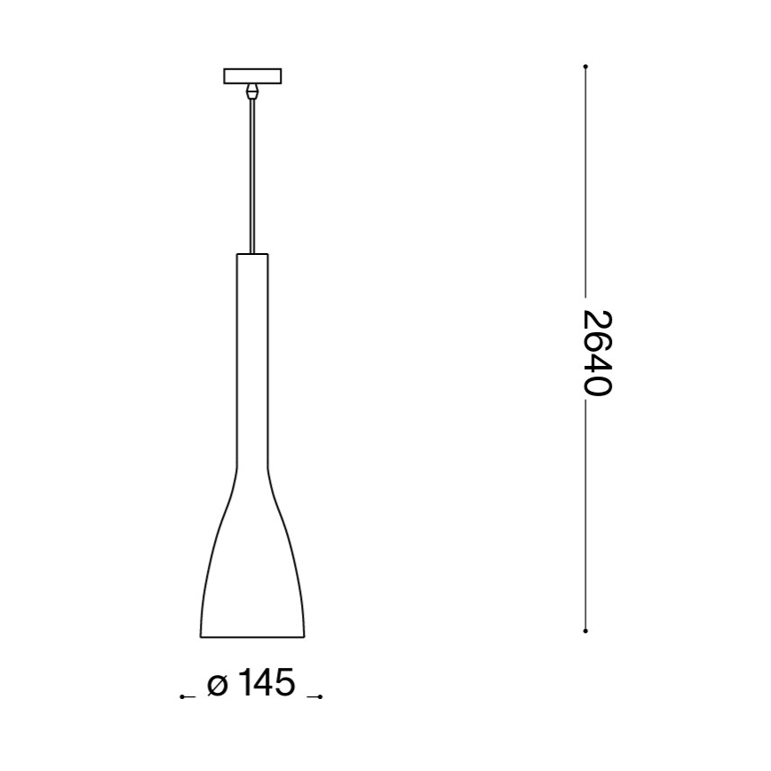 Ideal Lux - Pendel på ledning FLUT 1xE27/60W/230V Ø 14,5 cm sort