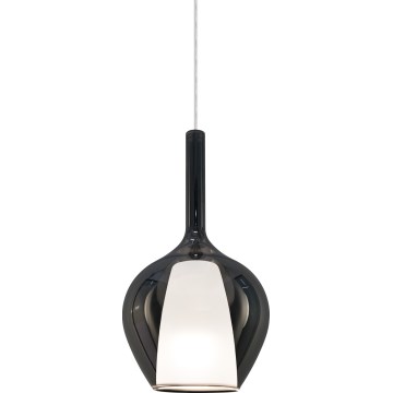 Ideal Lux - Pendel på ledning KALIQUE 1xE27/42W/230V Ø 18 cm røgfarvet sort