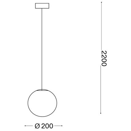 Ideal Lux - Pendel på ledning MAPA 1xE27/42W/230V Ø 20 cm hvid
