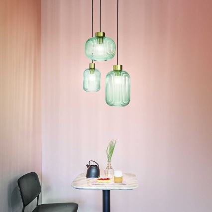 Ideal Lux - Pendel på ledning MINT 1xE27/60W/230V Ø 14 cm grøn