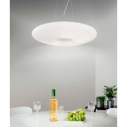 Ideal Lux - Pendel på wire GLORY 3xE27/60W/230V Ø 50 cm hvid