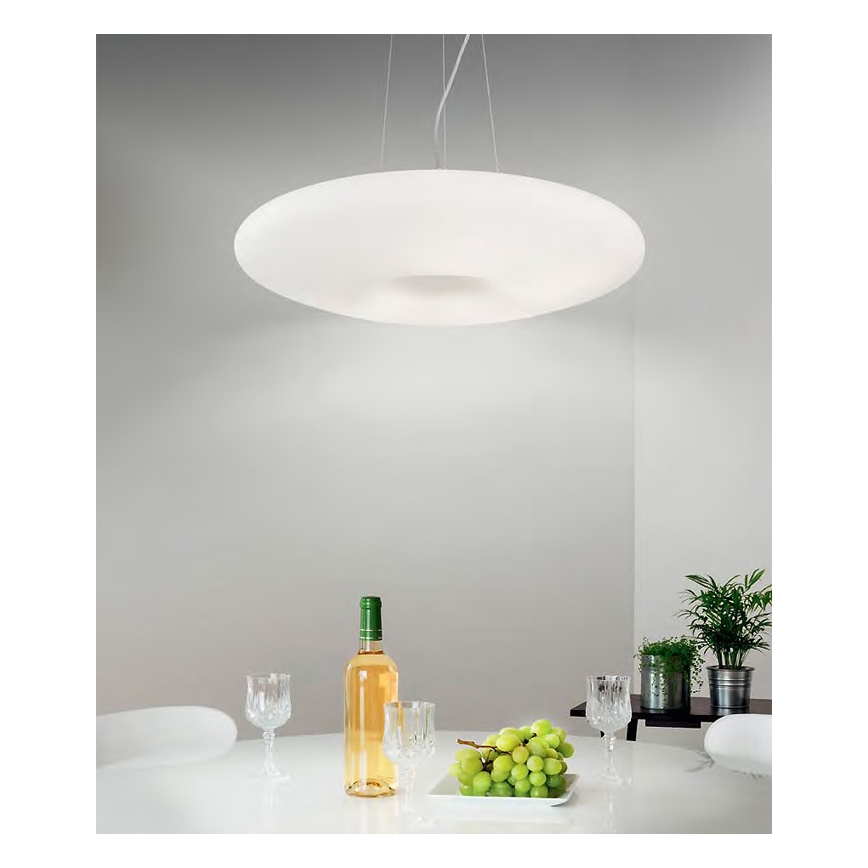 Ideal Lux - Pendel på wire GLORY 3xE27/60W/230V Ø 50 cm hvid