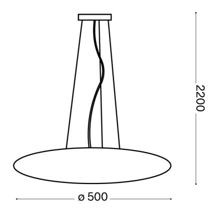 Ideal Lux - Pendel på wire GLORY 3xE27/60W/230V Ø 50 cm hvid