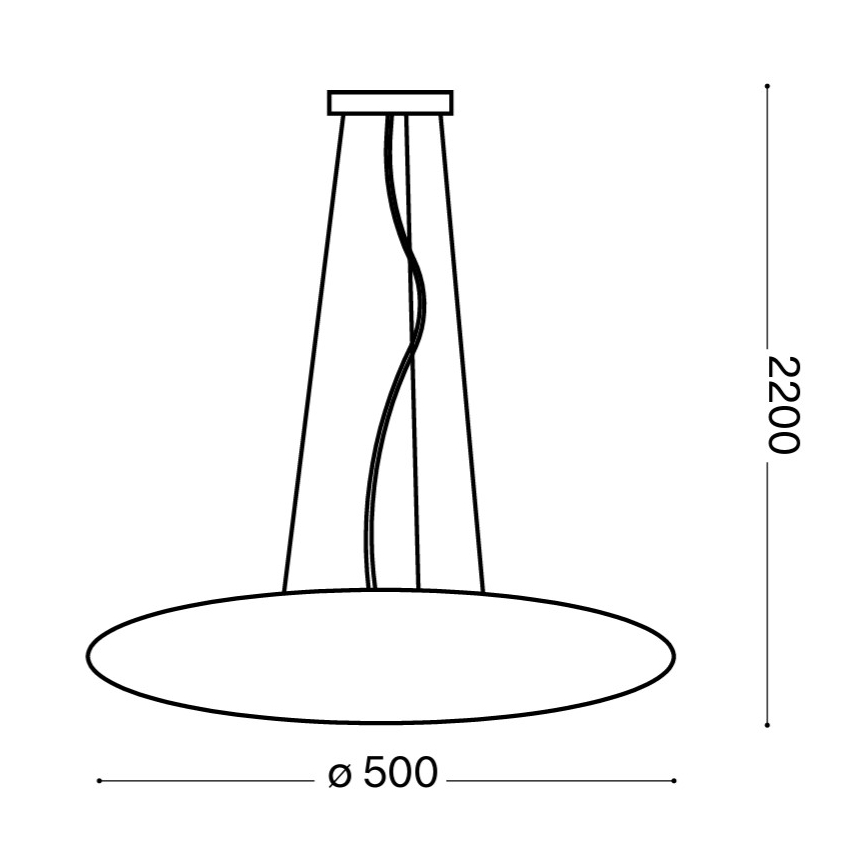 Ideal Lux - Pendel på wire GLORY 3xE27/60W/230V Ø 50 cm hvid