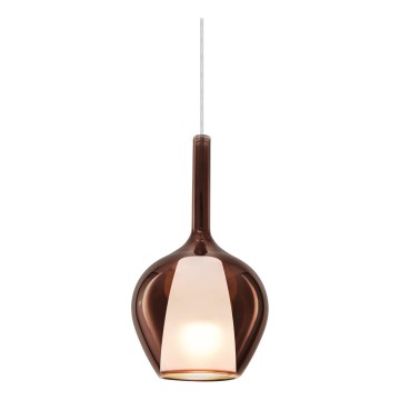 Ideal Lux - Pendel på wire KALIQUE 1xE27/42W/230V Ø 18 cm røgfarvet kobber