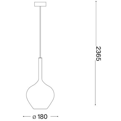 Ideal Lux - Pendel på wire KALIQUE 1xE27/42W/230V Ø 18 cm røgfarvet kobber
