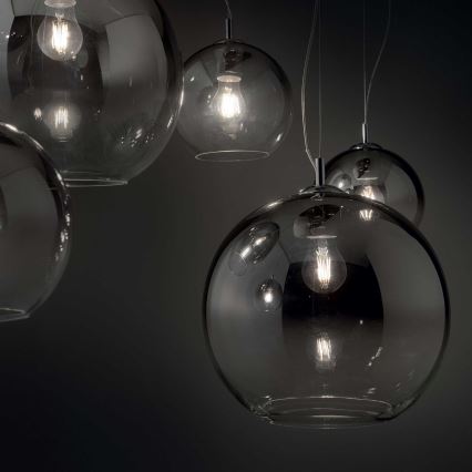 Ideal Lux - Pendel på wire NEMO PLUS 5xE27/42W/230V blank krom/røggrå